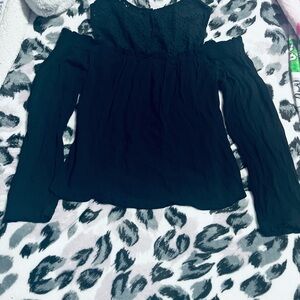 Machine Black Off-Shoulder Blouse